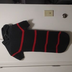 Black and Red Striped  Dress Sweater